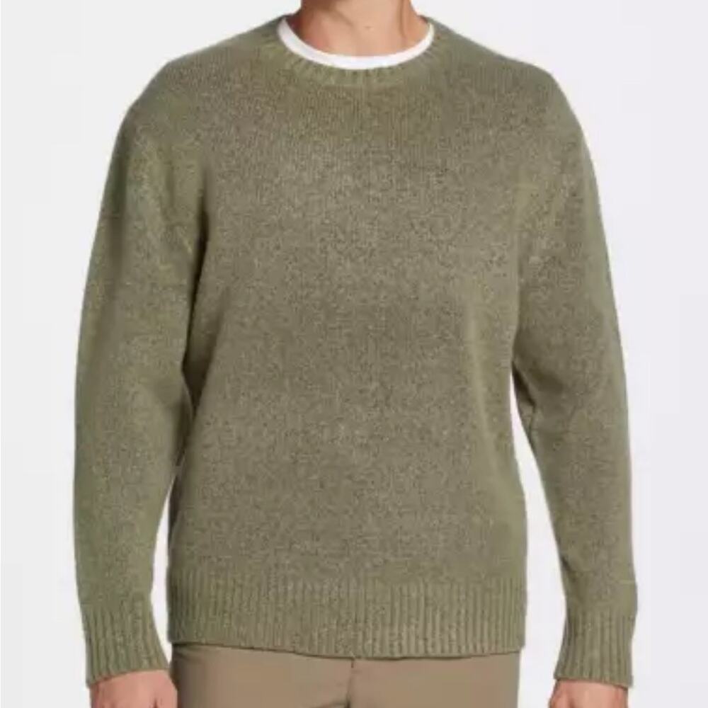 VRST Mens Cozy Sweater Relaxed Fit Shirt Earl Gray Heather Sage XXL Wool Blend